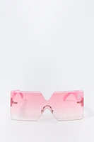 Lunettes de soleil carrées surdimensionnées sans monture à imprimé Playboy