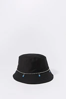 Chapeau cloche avec chaîne à breloque Mauvais oeil en pierres du Rhin