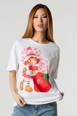 T-shirt de coupe garçonne à imprimé Strawberry Shortcake