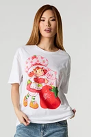 T-shirt de coupe garçonne à imprimé Strawberry Shortcake