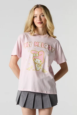 T-shirt de coupe garçonne à imprimé Hello Kitty