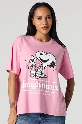 Peanuts Laugh More Graphic Boyfriend T-Shirt