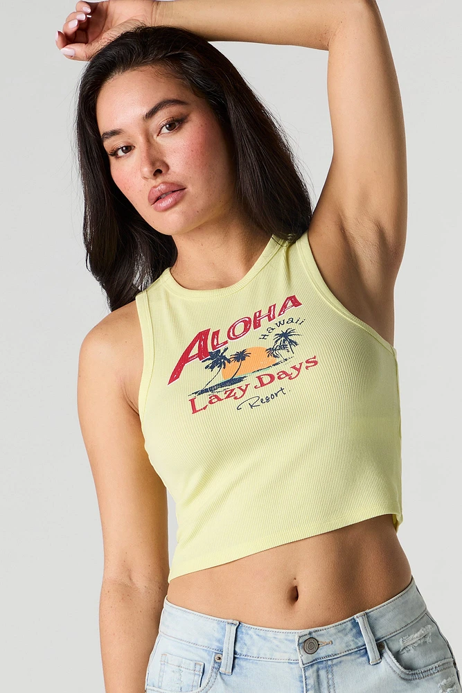 Summer Graphic Ribbed Tank