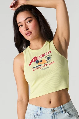 Summer Graphic Ribbed Tank