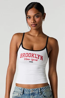 Graphic Scoop Neck Contrast Cami