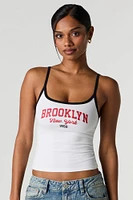 Graphic Scoop Neck Contrast Cami