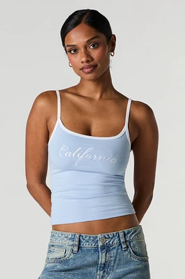 Camisole contrastante imprimée avec encolure dégagée