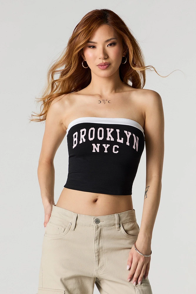 Graphic Contrast Tube Top