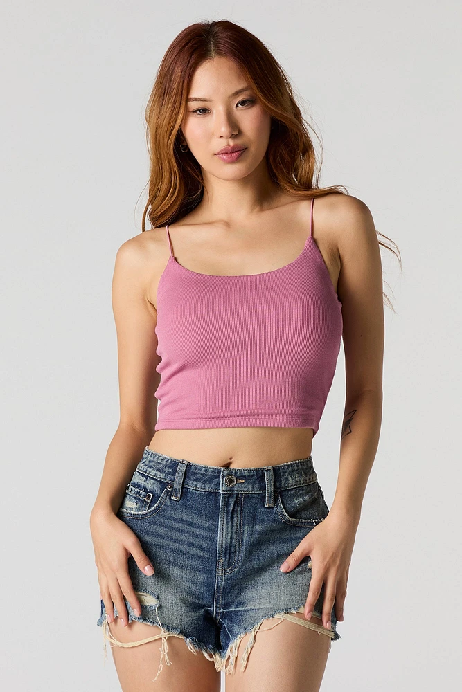 Camisole côtelée à bretelle bungee