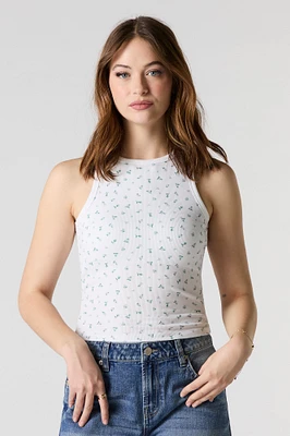 Ribbed High Neck Tank