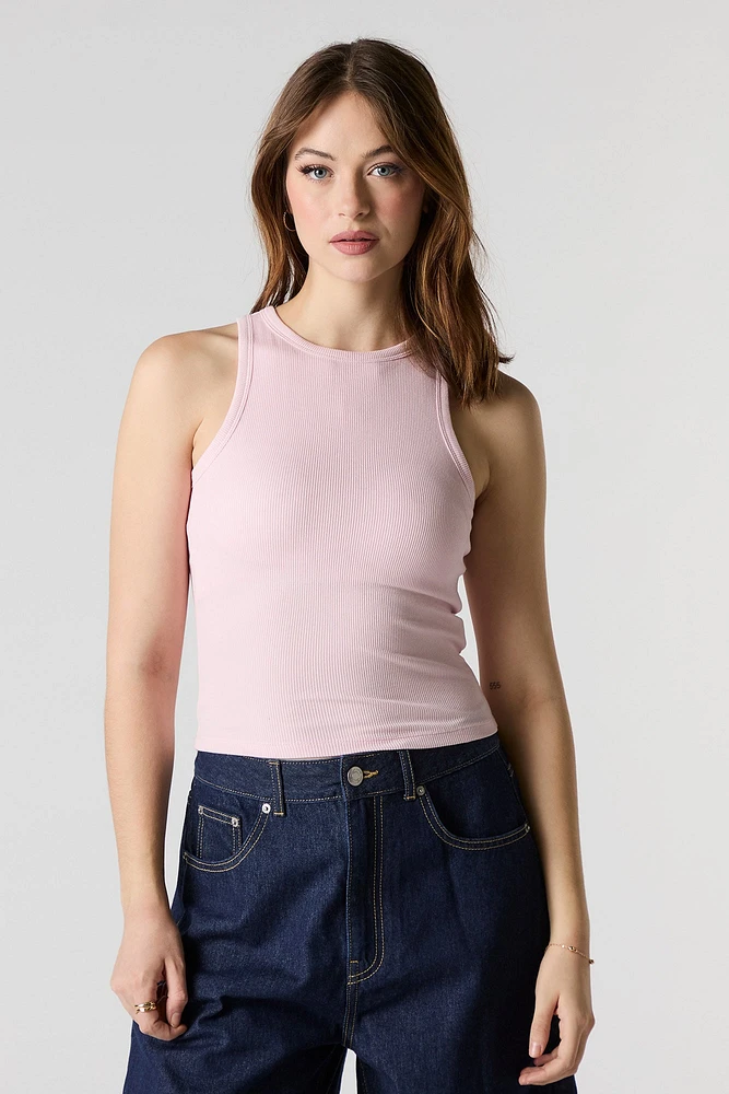 Camisole côtelée à col haut