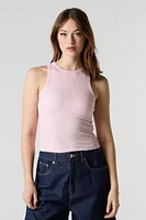 Camisole côtelée à col haut