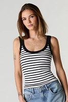 Ribbed Scoop Neck Skimmer Tank