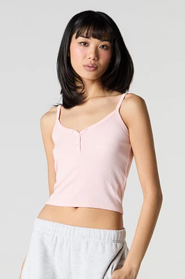 Camisole Henley côtelée