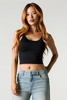 Seamless Exposed Seam Cami with Built-In Bra Cups