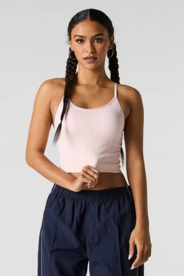Camisole sans couture à soutien-gorge intégré avec col rond