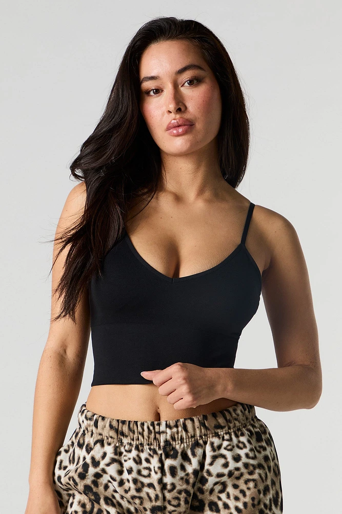Seamless Cropped Cami with Built-In Cups