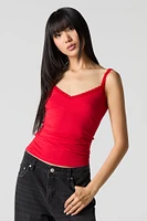 Camisole avec liséré de dentelle et encolure en V