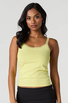 Scoop Neck Lace Trim Tank