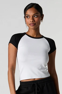 T-shirt raglan côtel