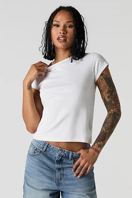T-shirt côtelé ras du cou