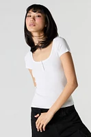 T-shirt Henley côtel