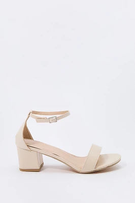 Faux Leather Heel