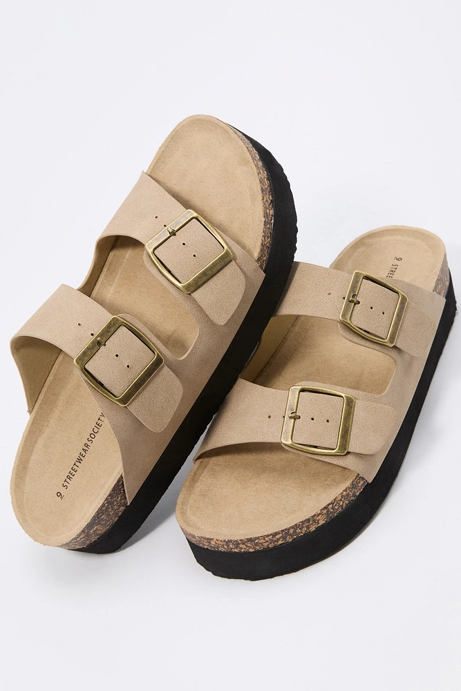 Platform Double Buckle Sandal