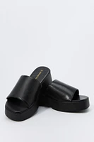 Faux Leather Platform Sandal