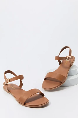 Faux Leather Ankle Strap Sandal