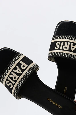Sandales avec bandes en tricot à imprimé City