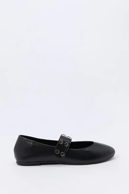 Souliers de ballet en similicuir clouté