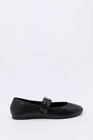 Souliers de ballet en similicuir clouté