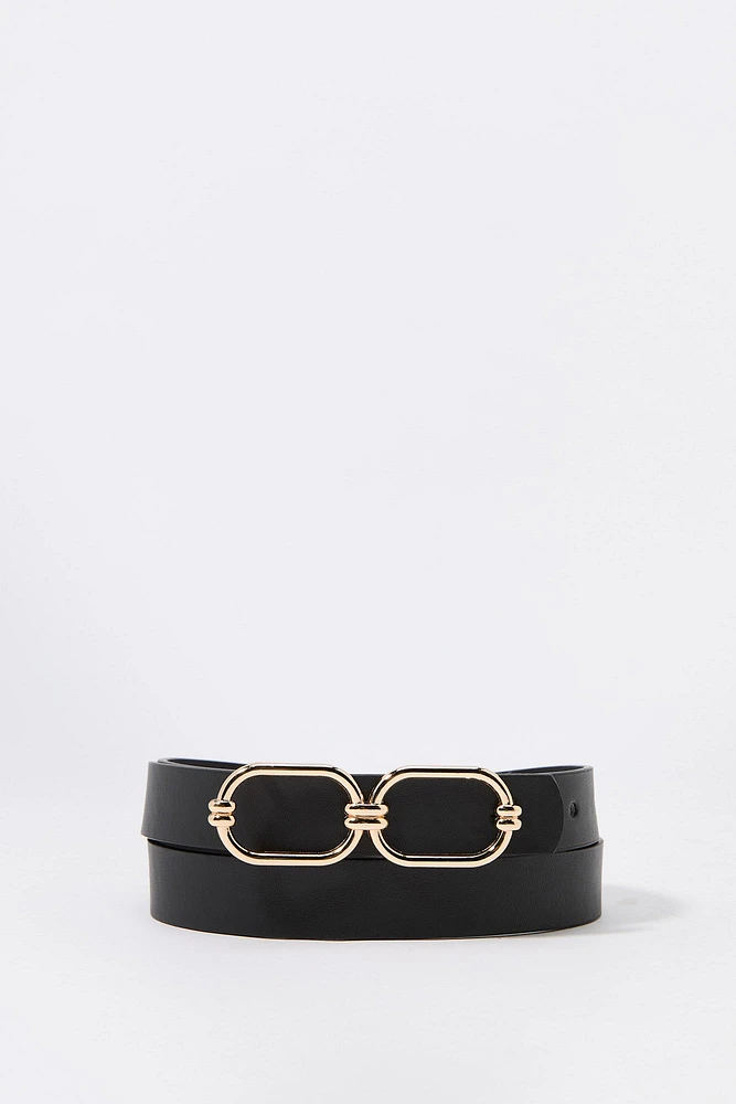 Double Oval Buckle Belt