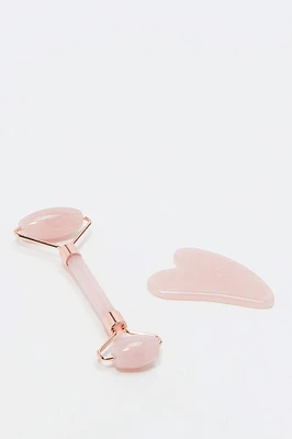 Ensemble avec rouleau pour le visage et gua sha (2 unités