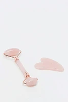 Ensemble avec rouleau pour le visage et gua sha (2 unités