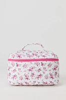 Grande trousse de maquillage matelassée fleurie