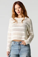 Chandail ras du cou en tricot ouvert