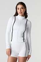 Soutien-gorge de sport Sommer Ray Active contrastant avec fermeture à glissière