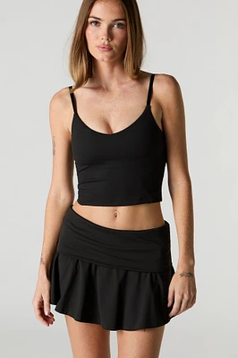 Active Foldover Waist Mini Skort with Pockets