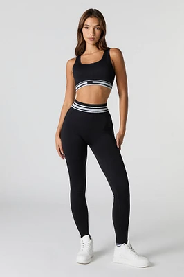 Legging Sommer Ray Active sans couture avec bande de taille rayée