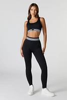 Legging Sommer Ray Active sans couture avec bande de taille rayée