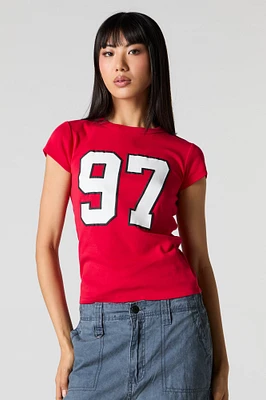 T-shirt ajusté avec motif brod