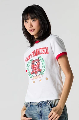 Graphic Fitted Ringer T-Shirt