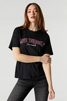 T-shirt de coupe garçonne à imprimé Love Yourself Positively