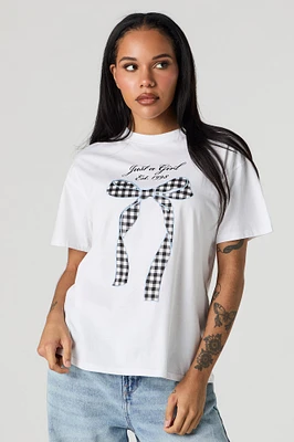 T-shirt de coupe garçonne a imprimé Just Girl