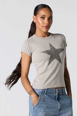 T-shirt ajusté à imprimé Étoile d'aspect us