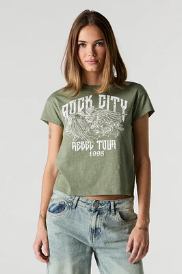 Edgy Graphic Boxy T-Shirt