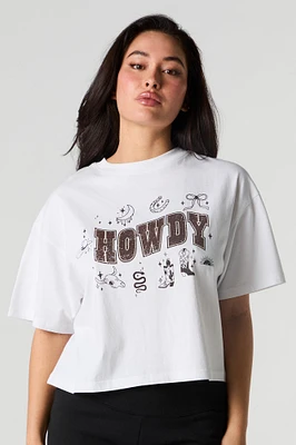T-shirt carré à imprimé Western