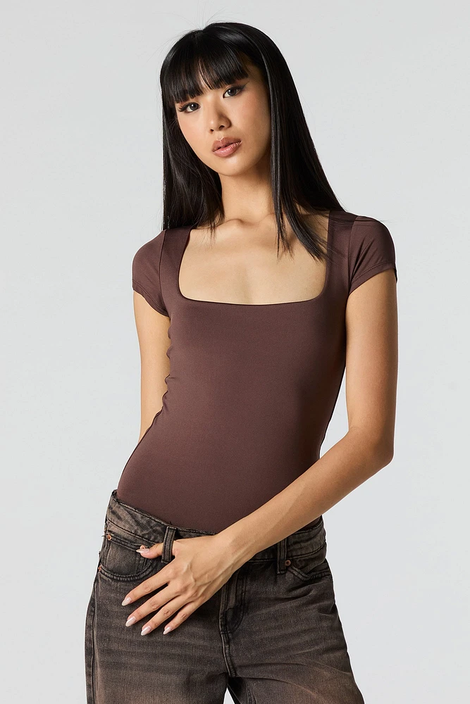 Contour Square Neck Short Sleeve Bodysuit